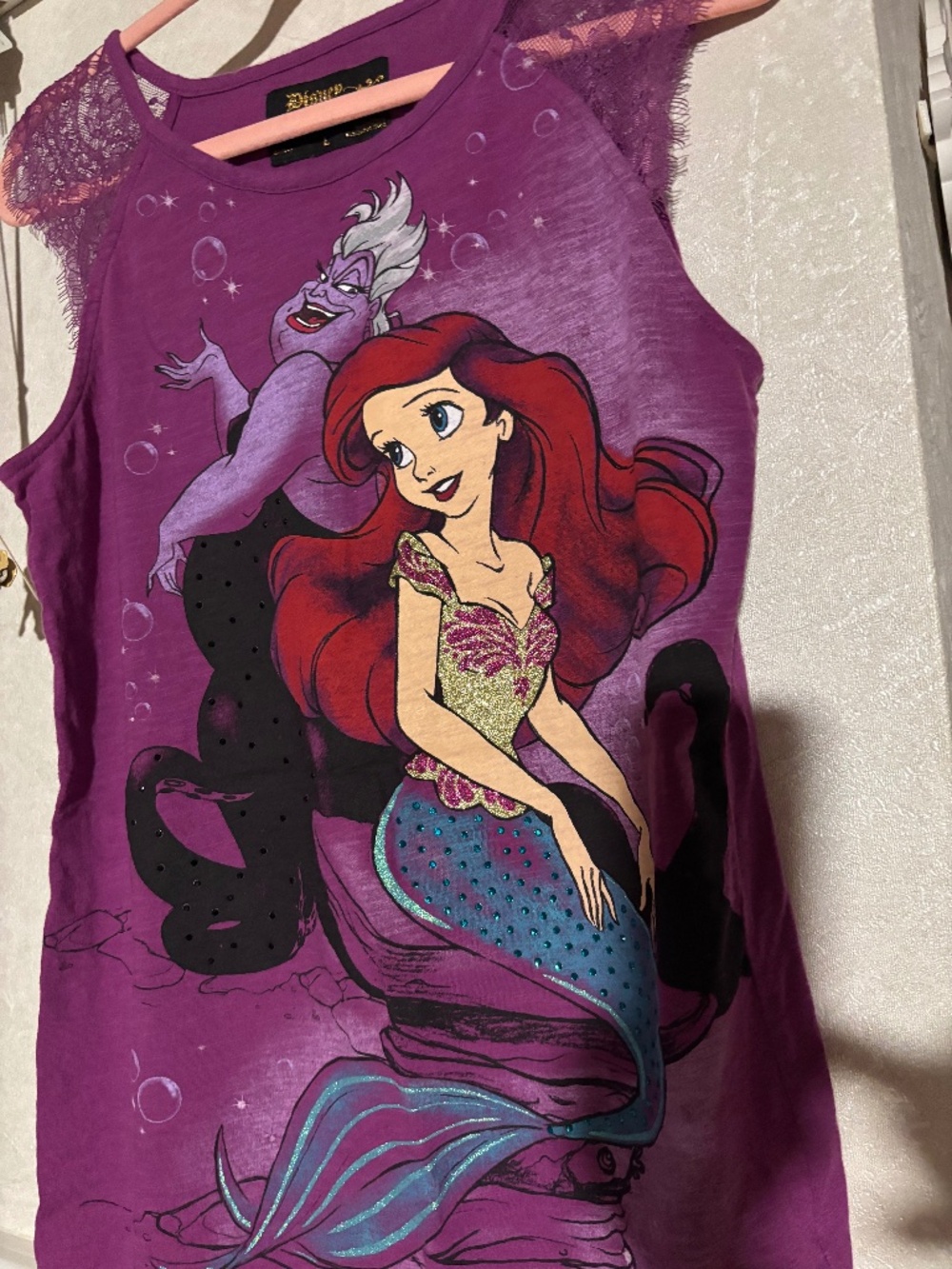 Disney The Little Mermaid Ariel & Ursula Purple Lace Dress - Girls Size Large